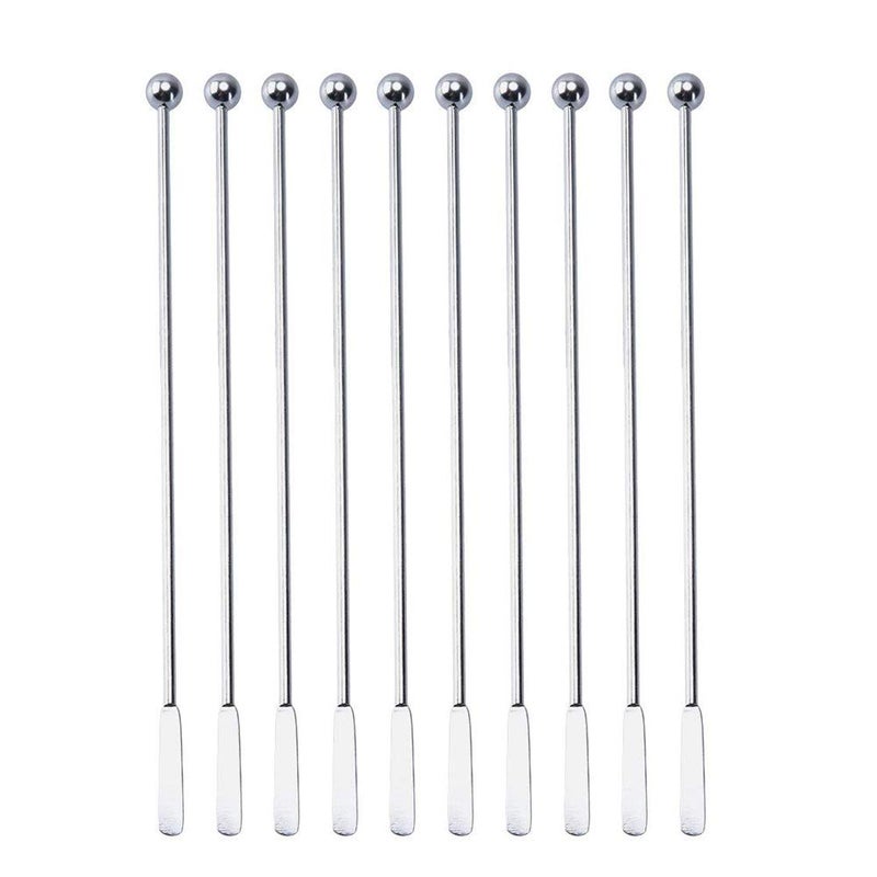 SZLFSX 20 pcs Stainless Steel Coffee Beverage Stir Sticks Cocktail Stirrers Drink Swizzle Stick 7.4" Swizzle Stick Picks Tools - Image 1